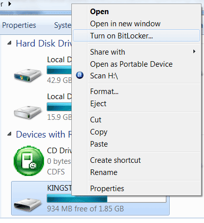 รหัสผ่านป้องกันแฟลชไดรฟ์ USB ของคุณด้วย bitlocker