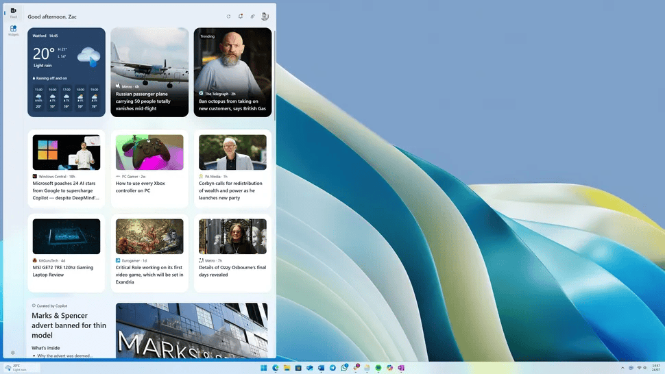 Copilot Discover có thể sớm thiết kế lại nguồn cấp tin tức trong Windows 11 Widgets