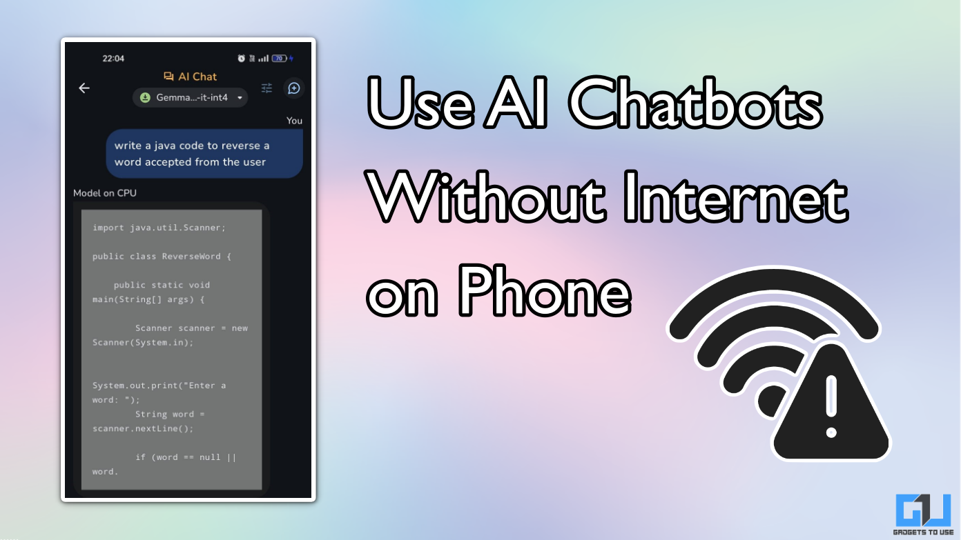 ใช้ AI chatbots โดยไม่ต้องใช้อินเทอร์เน็ตบนโทรศัพท์